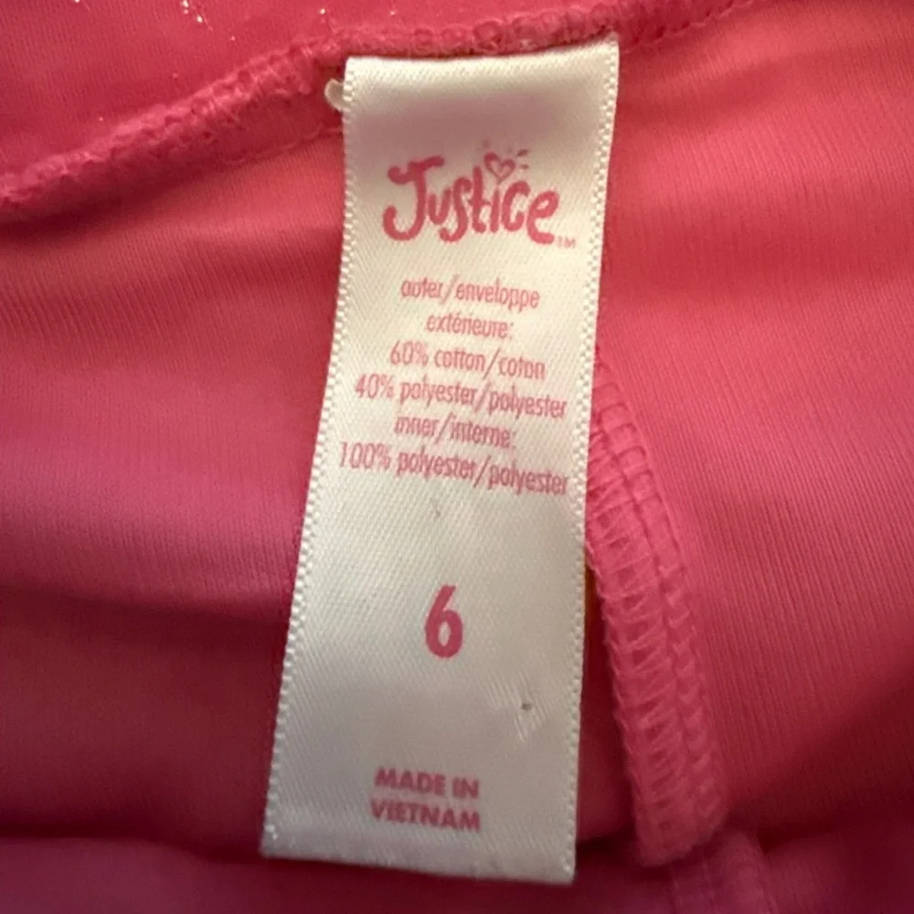 Justice Girls 6 Pink Sparkle Skort